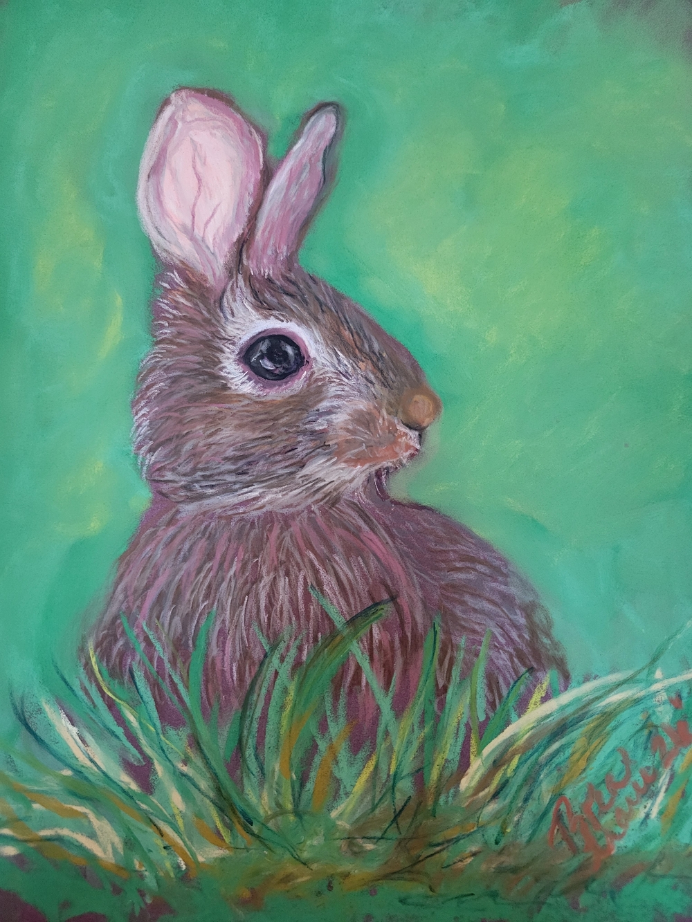 "Brunch Bunny" Original FRAMED Art - Picture 2 of 7
